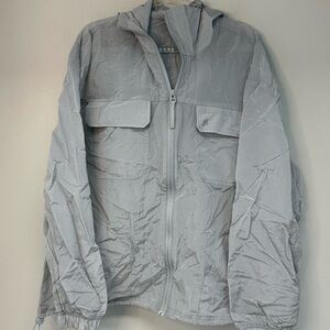 Fielder Bonobos Light Gray Hooded Jacket removable sun hat size medium outdoor